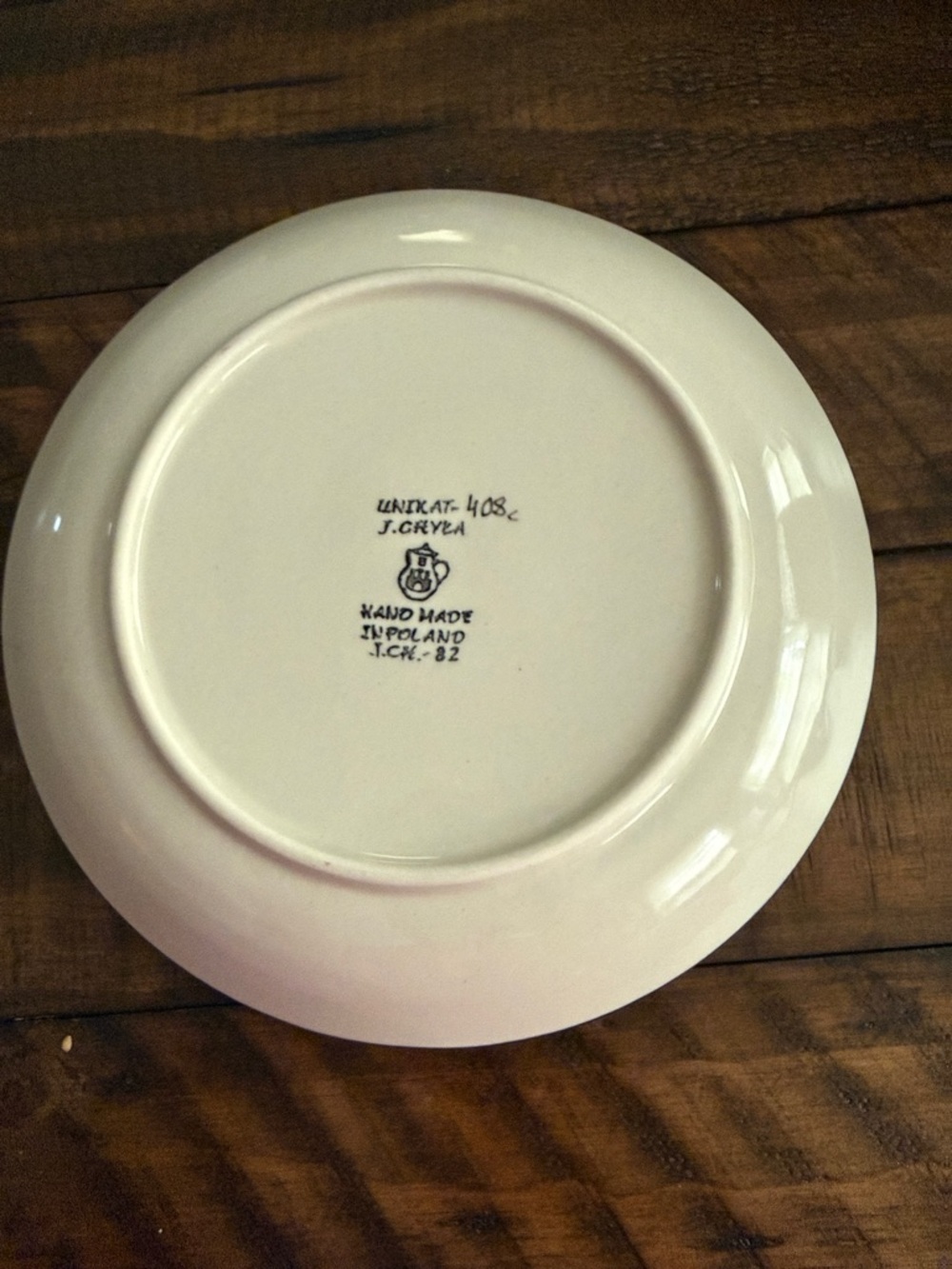 Blue Floral Ceramic Dinner Plate - Hand-Painted Style 8” plate - Picture 2 of 2